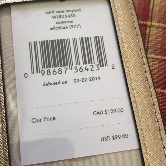 NWT Kate Spade Gold Card case lanyard - Picture 4 of 6